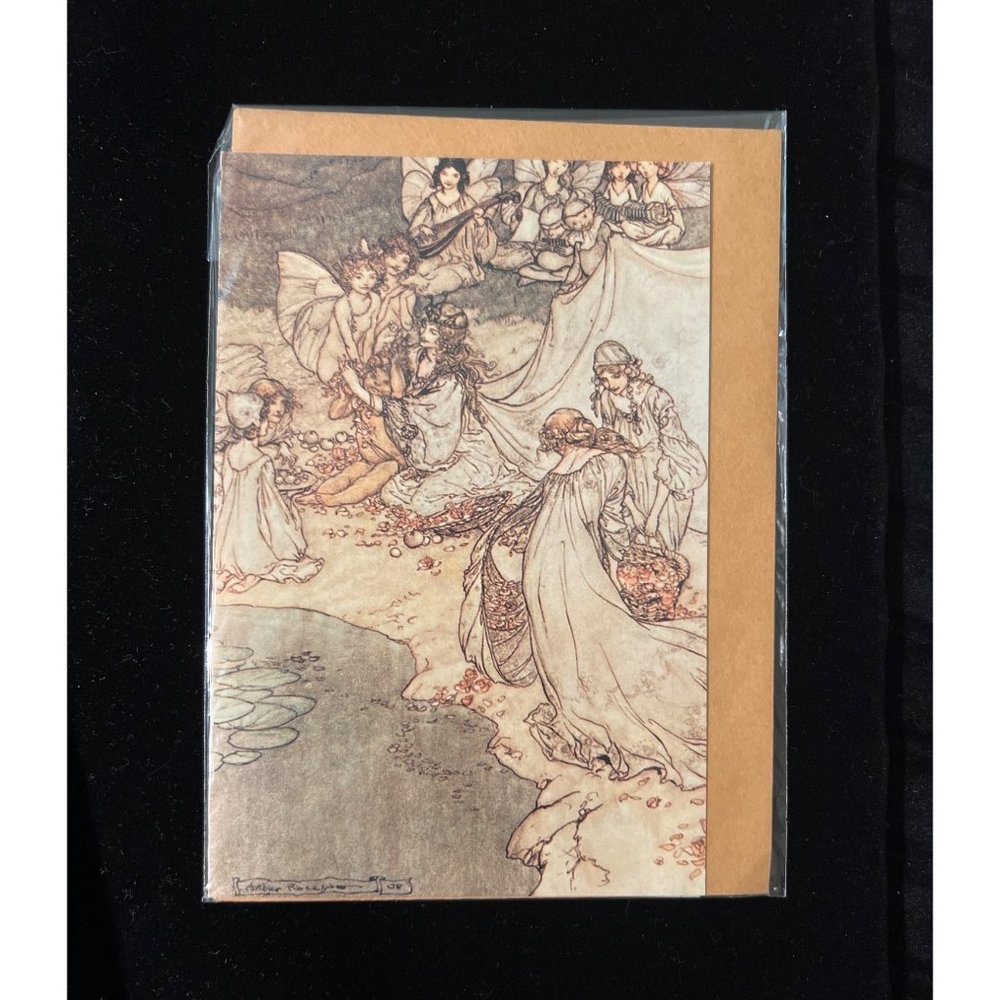 Vintage Elgin Court Design, Arthur Rackham blank card, NIP, 1972, England